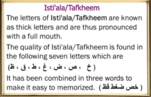The Work and Role of Arabic Heavy Letters in Tajweed